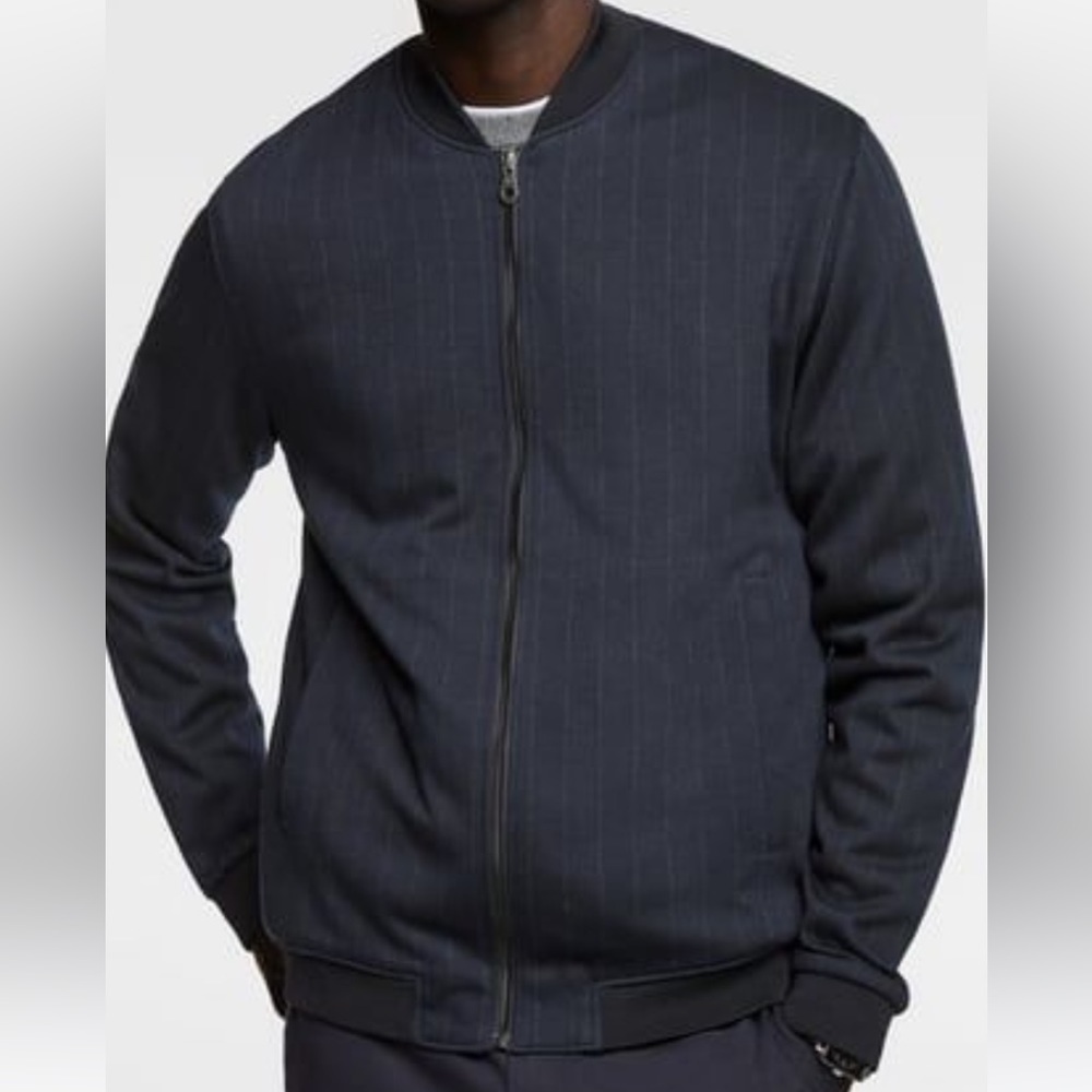 Zara Striped Bomber Zip-Up Jacket Size M